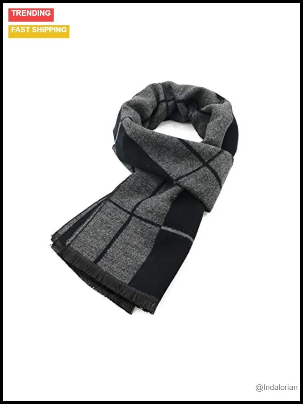 Plaid Tassel Scarf Winter Warm Soft Long Men's Scarf